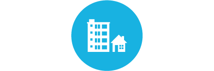 neighborhood icon in blue circle